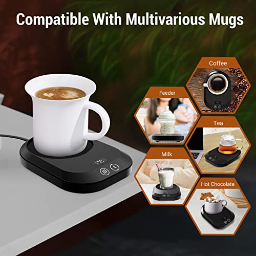  Coffee Mug Warmer For Desk, Electric Coffee Cup Warmer With 3-Temp Settings, Smart Coffee Warmer For Desk Auto Shut Off Timer, Cup Warmer For Desk With TEM/TIME Display, Wax Warmer, Good Gift
