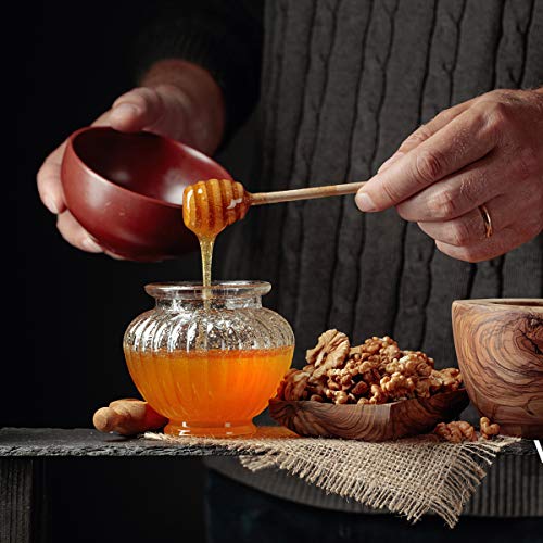 51 PCS Honey Dipper, 3 Inch Mini Wooden Honeycomb Sticks, Small Honey Stirrer Stick, Honey Sticks For Honey Jar Dispense Drizzle Honey And Wedding Party Favors Gift