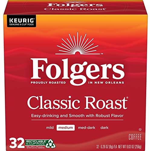  Folgers Breakfast Blend Mild Roast Coffee, 128 Keurig K-Cup Pods