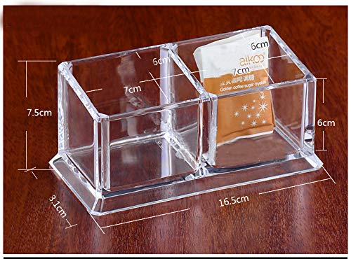  Acrylic Tea Bags Holder Coffee Sugar Bag Case Guest Room Storage Boxes - Holder For Tea Bags, Small Packets, Sweeteners,Sugar Packet, Coffee, Condiment (L16.6*W8.2*H7.5cm)