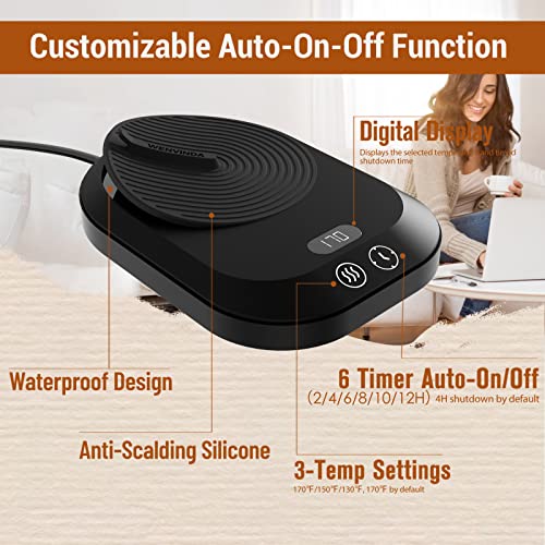  Coffee Mug Warmer For Desk, Electric Coffee Cup Warmer With 3-Temp Settings, Smart Coffee Warmer For Desk Auto Shut Off Timer, Cup Warmer For Desk With TEM/TIME Display, Wax Warmer, Good Gift