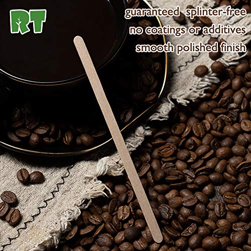  －Wooden Coffee Stirrer Natural Birch Can Be Used For Tea Hot Drinks And Cold Drinks The Stirrer Sticks Are Individually Wrapped And Safer 5.5"inch 500 Sticks Packaging