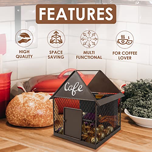  Cafe House Coffee Pod Holder / Coffee Creamer Holder, Large Capacity Espresso Pod Organizer And For Storage Accessories, Multi-Purpose Decor For Counter Bar