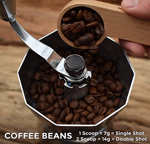 N/A JYXING 2 Pcs Wooden Coffee Scoop & Bag Clip,Tablespoon Measuring Scoop,Coffee Bags Sealer,for Ground Beans,Coffee Beans,Tea, Brown, 15x18