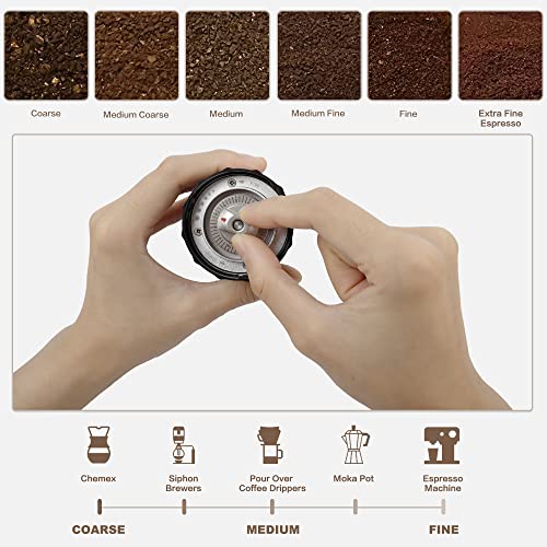  Nual Coffee Bean Grinder OMeJia Hand Handheld Coffee Grinder Manual Burr Crank Coffee Grinder Portable Camping Travel Coffee Grinder