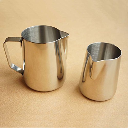  Frothing Pitcher Stainless Steel Milk Pour Pot Cup Mug 350ml (Silver)