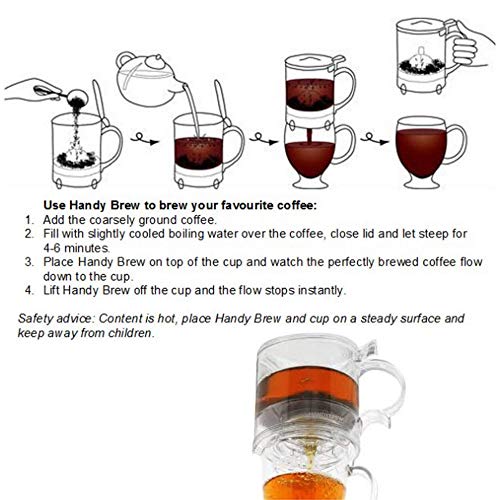 NEW HandyBrew Loose Leaf Tea Steeper Tea Brewer Tea Maker Loose Tea Strainer Tea Infuser, Safe BPA-Free Plastic Hassle-Free Ways Make Tea, 17 Fl Oz.
