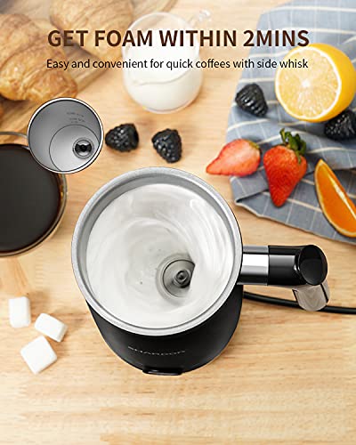  Electric Milk Frother And Steamer, 4 In 1 Large Capacity 10.2 Oz/300ml Cold/Hot Automatic Milk Frother & Warmer, Foam Maker For Coffee, Cappuccino, Latte, Macchiato, Chocolate