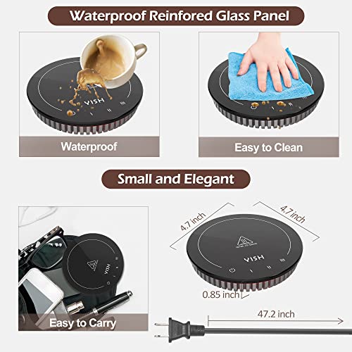  Candle Warmer Plate: YISH Candle Wax Warmer With 3 Temperature Setting, Coffee Mug Warmer For Desk With Auto Shut Off, Electric Coffee Cup Warmer Beverage Warmer