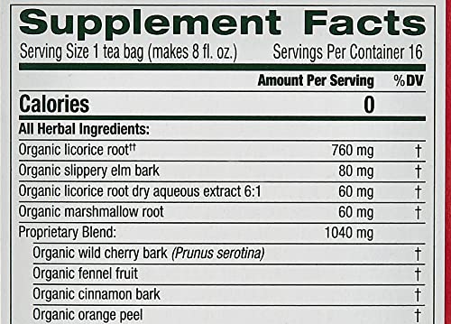  Organic Throat Coat Tea, 16 Ct
