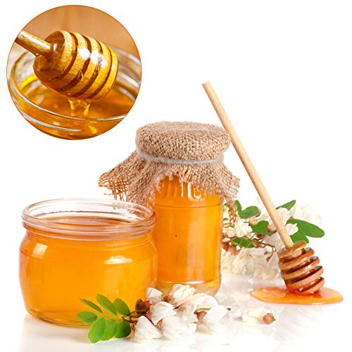  51 PCS Honey Dipper, 3 Inch Mini Wooden Honeycomb Sticks, Small Honey Stirrer Stick, Honey Sticks For Honey Jar Dispense Drizzle Honey And Wedding Party Favors Gift