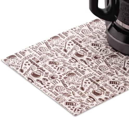  Offee Mat, Absorbent Coffee Bar Mat For Coffee Maker And Espresso Machine, Coffee Maker Mat For Countertops, Coffee Beans Print, 14 In. X 20 In, 1 Pack