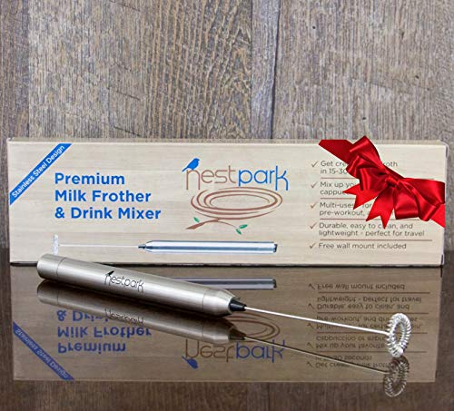  Portable Drink Mixer And Milk Frother Wand - Small Hand-Held Mini Mixer Electric Stick Blender - Bulletproof Keto Coffee Blender Rapid Emulsifier - Cordless And Battery Operated