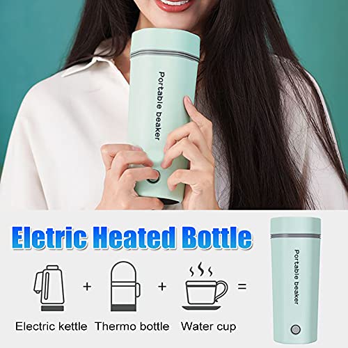  110V Electric Heated Travel Mug 350ML Smart Heating Water Bottle Leakage-free Portable Electric Kettles With 5 Minutes Fast Boiling/ Anti-dry Protection For Coffee, Milk