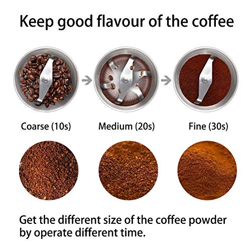  VK-7446B Electric Dried Spice And Coffee Grinder,detachable Cup, OK For Clean It With Water, Blade & Cup Made With SUS304 Stianlees Steel