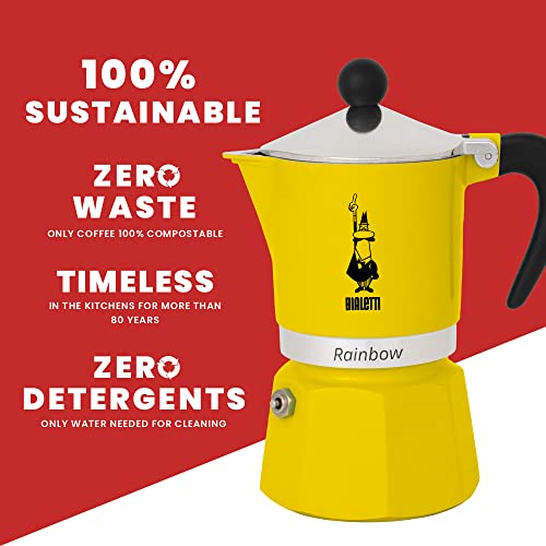 Bialetti 4983 Rainbow Espresso Maker, Yellow
