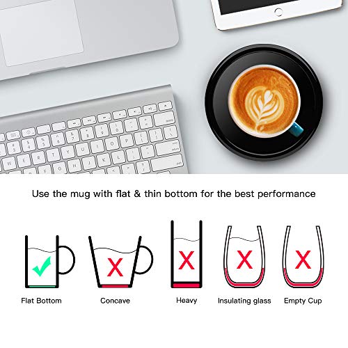  Smart Coffee Set Auto On/Off Gravity-Induction Mug Office Desk Use, Candle Wax Cup Warmer Heating Plate (Up To 131F/55C), 14oz (Purple Set)