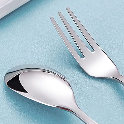  Stainless Steel Creative Dinnerware Set Decorative With For Coffee, Fruit,Dessert,Stirring, Mixing, Sugar, Stir, Ice Cream, Cake, Teaspoon (5 Scoops + 5 Fruit Forks)