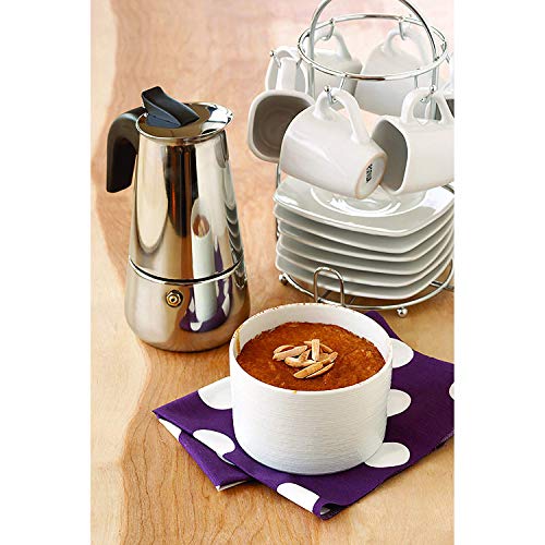  MUSA USA B120-22062M Stainless Steel Stovetop Espresso Coffeemaker 6-Cup, Silver