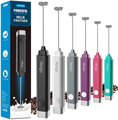  Handheld Milk Frother, Battery Operated Electric Foam Maker And Mixer For Drinks, Perfect For Bulletproof Coffee, Matcha, Cappuccino, And Hot Chocolate (Black)