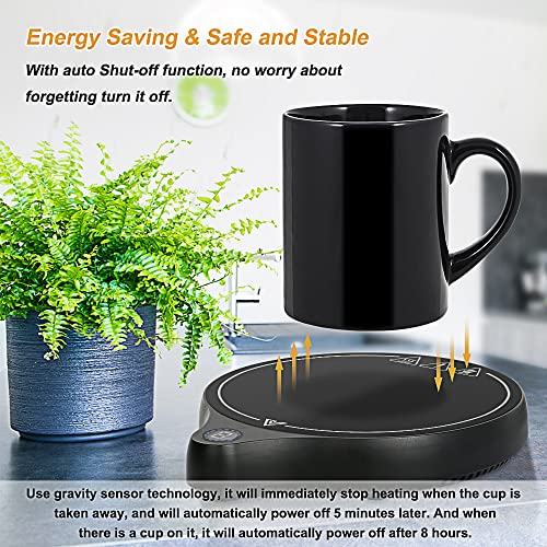  Coffee Mug Warmer, Electric Beverage Warmer With Five Temperature Settings (Up To 212℉/100℃), Coffee Warmer Plate For Cocoa Tea Water Milk With Auto Shut Off, Office/Home Use, Blackk (No Mug)