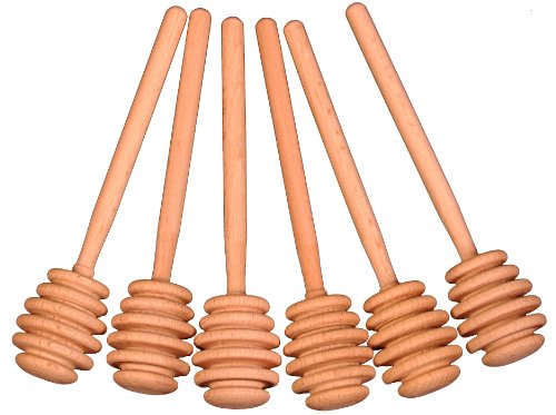  ® 6 Inch Wood Honey Dipper Stick Server For Honey Jar Dispense Drizzle Honey New | Pack Of 6