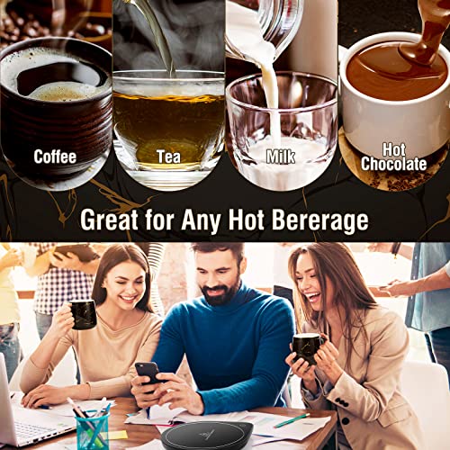  Mug Warmer, Coffee Warmer For Desk Auto Shut Off, Smart Coffee Cup Warmer With 2 Temperature Settings, Droplet Cup Warmer For Coffee, Milk, Tea, And Candle (Not Include Mug)
