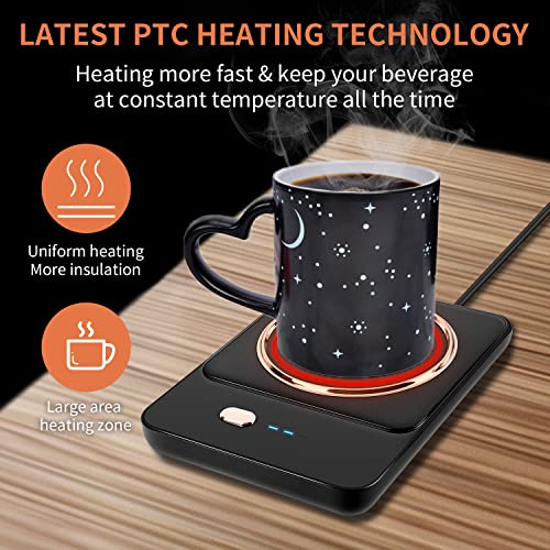  Ralyss Coffee Mug Warmer,Coffee Warmer For Desk With Auto Shut Off, 3 Temperature Setting Smart Cup Warmer Coffee Gift For Warming & Heating Coffee, Beverage, Milk, Tea And Hot Chocolate(Black)
