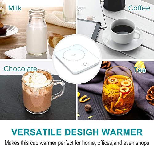  Coffee Warmer For Desk Mug Warmer With Automatic Shut Off Coffee Cup Warmer Keep Coffee, Beverage, Milk, Tea And Hot Chocolate Warm (White)