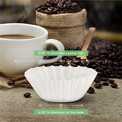  Large 12-Cup Coffee Filters - 500-Count (9.75" X 4.25") Tall Walled To Prevent Overflow - Chlorine Free White - Compatible With Bunn Commercial And Most 12-cup Home Machines - Made In The USA