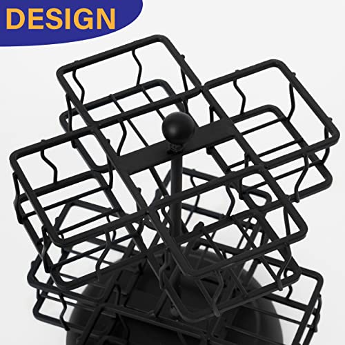  Tea Bag Storage And Organizer, Tea Bag Holder Black Powder Coated Stainless Steel For Tea And Coffee Box. Organize 100 Tea Bags- Tea Holder For Tea Bags 8 Compartments With 12 Bags In Each.