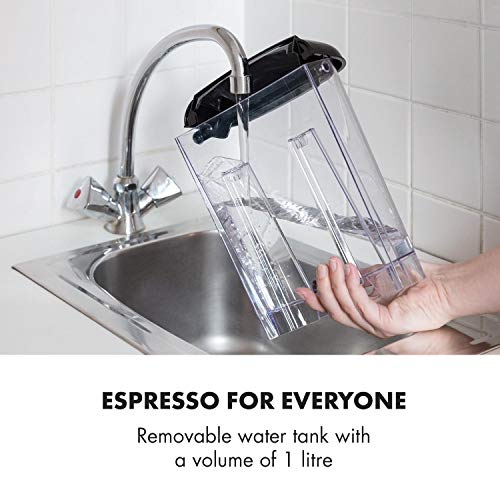  Espressionata Gusto - Espresso Maker, 20 Bar Pump Pressure, 1100 Watts, Makes 6 Cups (0.3 Gallon), Removable Stainless-Steel Drip Grid, Dishwasher-Safe Drip Tray, Retro Look, Black