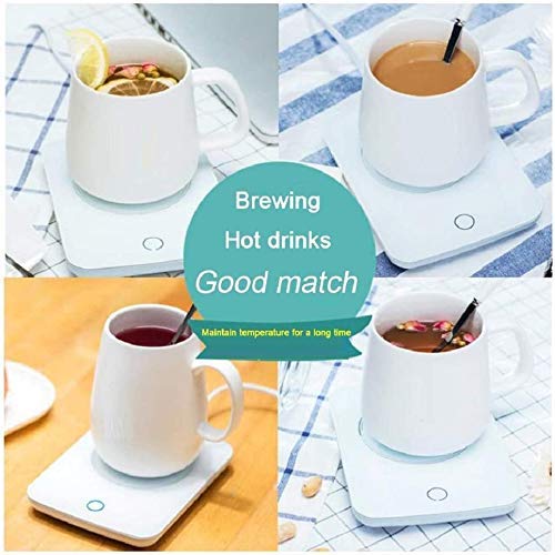  Coffee Warmer For Desk Mug Warmer With Automatic Shut Off Coffee Cup Warmer Keep Coffee, Beverage, Milk, Tea And Hot Chocolate Warm (White)