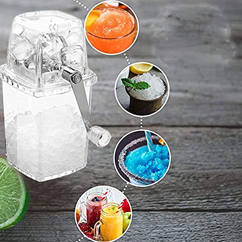  Mini Portable Ice Maker, Ice And Drink Bucket With Handles Shredding Machine,Portable Hand Crank Manual Ice Shaver For Summer Frozen Drinks, Ice Shredding Machine Hand Snow Cone Ice Machine (A)