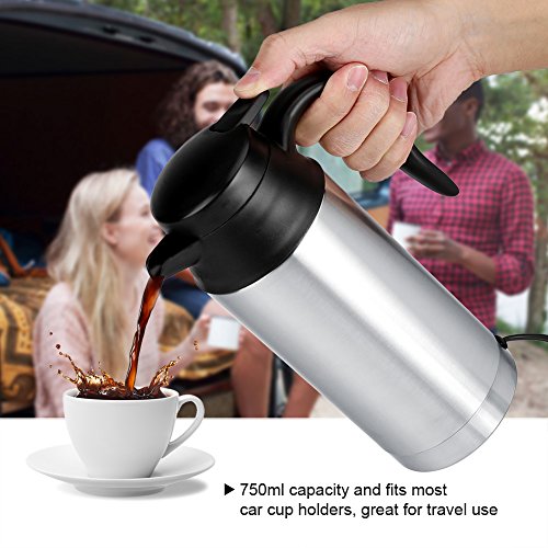  Stainless Steel Car Kettle, Electric Heating Water Cup Heating Coffee Mug Travel Water Bottle, Car Heating Cup Coffee Mug Travel Mug Water Milk Heating Kettle For Camping