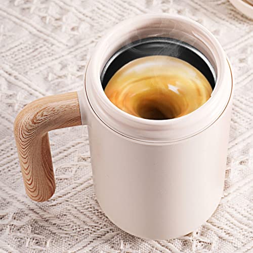  Portable Blender, Automatic Self Mixing Cup Office Stainless Steel Lazy Cup Portable Magnetic Rotating Smart Coffee Mugs Milk Cups And Mugs (Color : White)