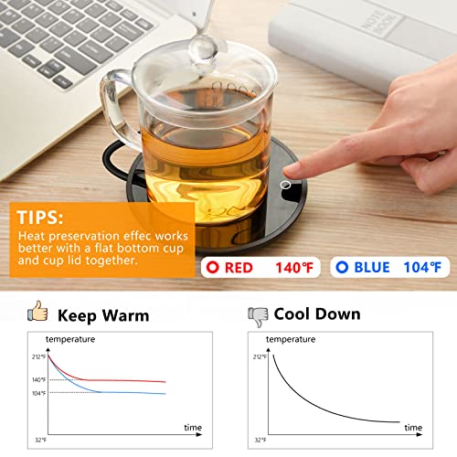  Electric Coffee Warmer, Smart Coffee Warmers For Office Desk, Mug Warmer With 2 Temperature Settings, Cup Warmer Tea Warmer, Electric Beverage Warmer, Drink Warmer For Cocoa, Tea, Milk