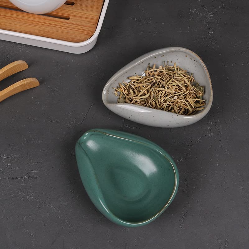  2pcs Ceramic Coffee Scoops Coffee Bean Weighing Bowls Coffee Powder Spoon