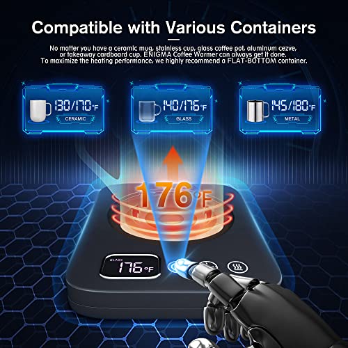  NIGMA Coffee Mug Warmer For Desk, Electric Cup Candle Warmer With Auto Shut Off, Smart Kitchen Gadget For Heating Coffee, Tea, Hot Chocolate, And Milk (No Cup, Black)