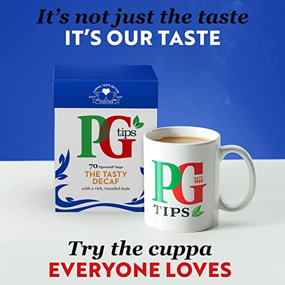  PG Tips The Tasty Decaf Pyramid Tea Bags (Pack Of 6, Total 420 Tea Bags)
