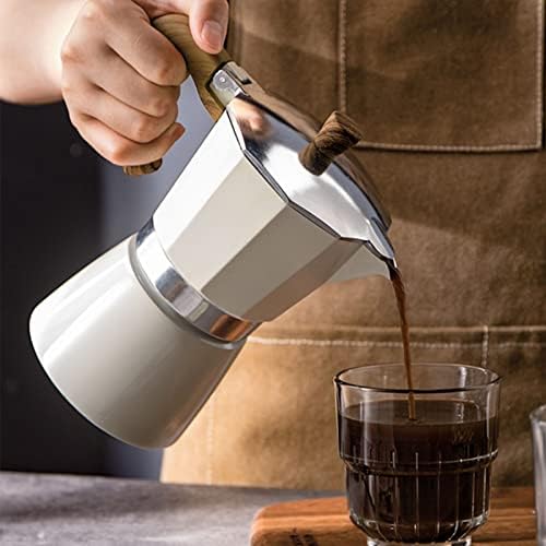  Coffee Pot Moka Pot Italian Coffee Maker 6 Cup/10 OZ Stovetop Espresso Maker For Gas Or Electric Ceramic Stovetop Camping Manual Cuban Coffee Percolator For Cappuccino Or Latte