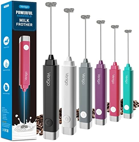  Handheld Milk Frother, Battery Operated Electric Foam Maker And Mixer For Drinks, Perfect For Bulletproof Coffee, Matcha, Cappuccino, And Hot Chocolate (Black)