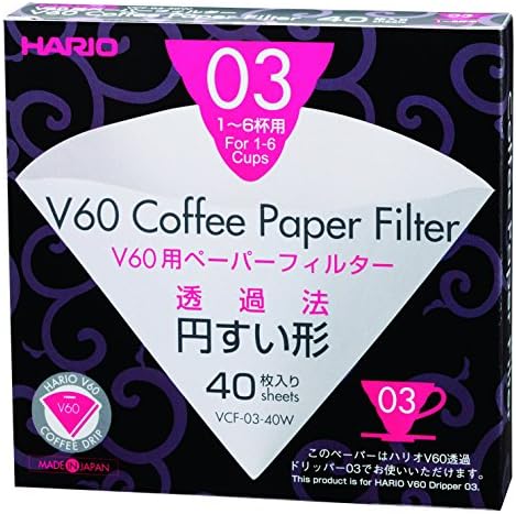 Hario V60 Paper Coffee Filters Single Use Pour Over Cone Filters Size 02 White, 100 Count, 2-pack
