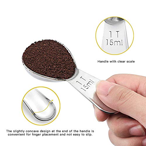  Coffee Scoop Set, Stainless Steel Coffee Spoon Short & Long Handle, Spoon Measuring Spoon Set For Coffee, Loose Tea, Sugar Or Flour