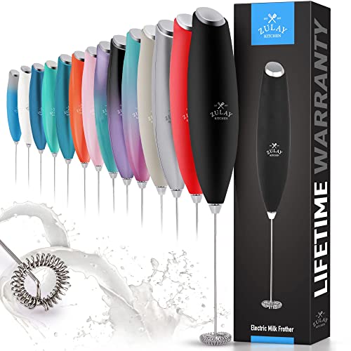  Powerful Milk Frother For Coffee With Upgraded Titanium Motor - Handheld Frother Electric Whisk, Milk Foamer, Mini Blender And Electric Mixer Coffee Frother For Frappe, Matcha, No Stand - Black