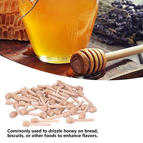  50PCS 8CM Wood Honey Dipper Sticks Honey Stirrer Dispensing Wand For Wedding Party Favors Honey Jar Dispense Drizzle Honey