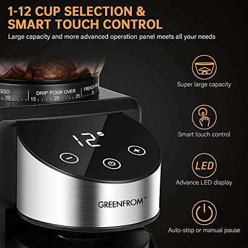  Burr Coffee Grinder, Adjustable Electric Coffee Grinder With 35 Precise Grind Setting, Coffee Bean Grinder With 8.46oz Capacity For Aeropress, Drip Coffee, Espresso, French Press, Moka Pot