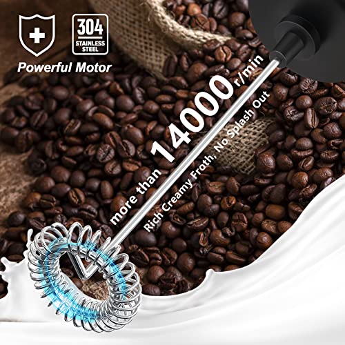  Electric Milk Frother Foam Maker, Milk Frother For Coffee, Handheld Battery Operated Whisk Drink Mixer,Copper Stainless Steel Mini Foamer For Lattes,Cappuccino, Matcha, Hot Chocolate, Frappe