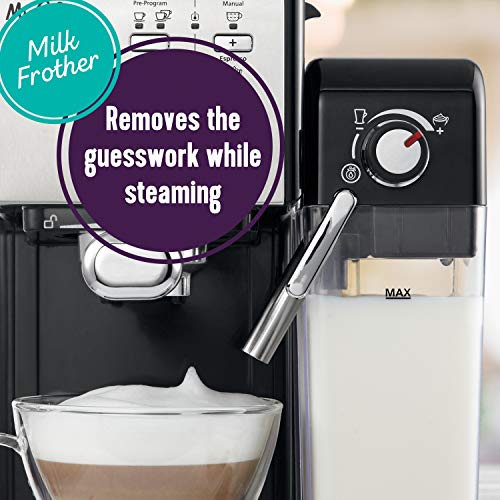 Mr. Coffee® Espresso And Cappuccino Machine, Programmable Coffee Maker With Automatic Milk Frother And 19-Bar Pump, Stainless Steel