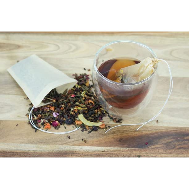  Tea Filter Bags Disposable Tea Infuser With Drawstring For Loose Leaf Tea With 100% Natural Sustainable Unbleached Paper 100pcs